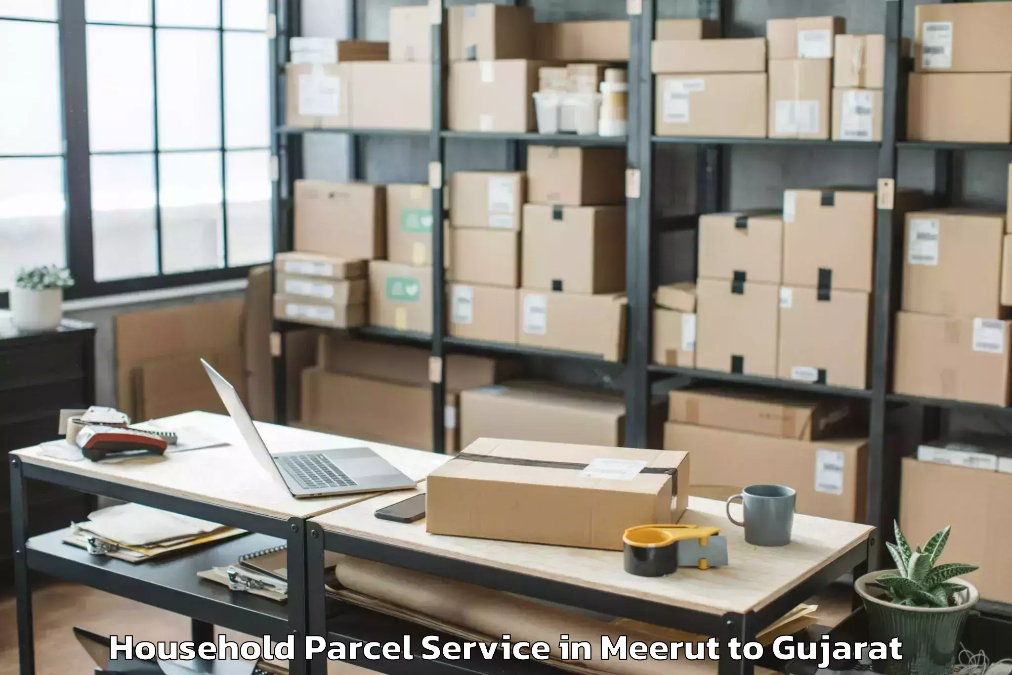 Easy Meerut to Hansot Household Parcel Booking